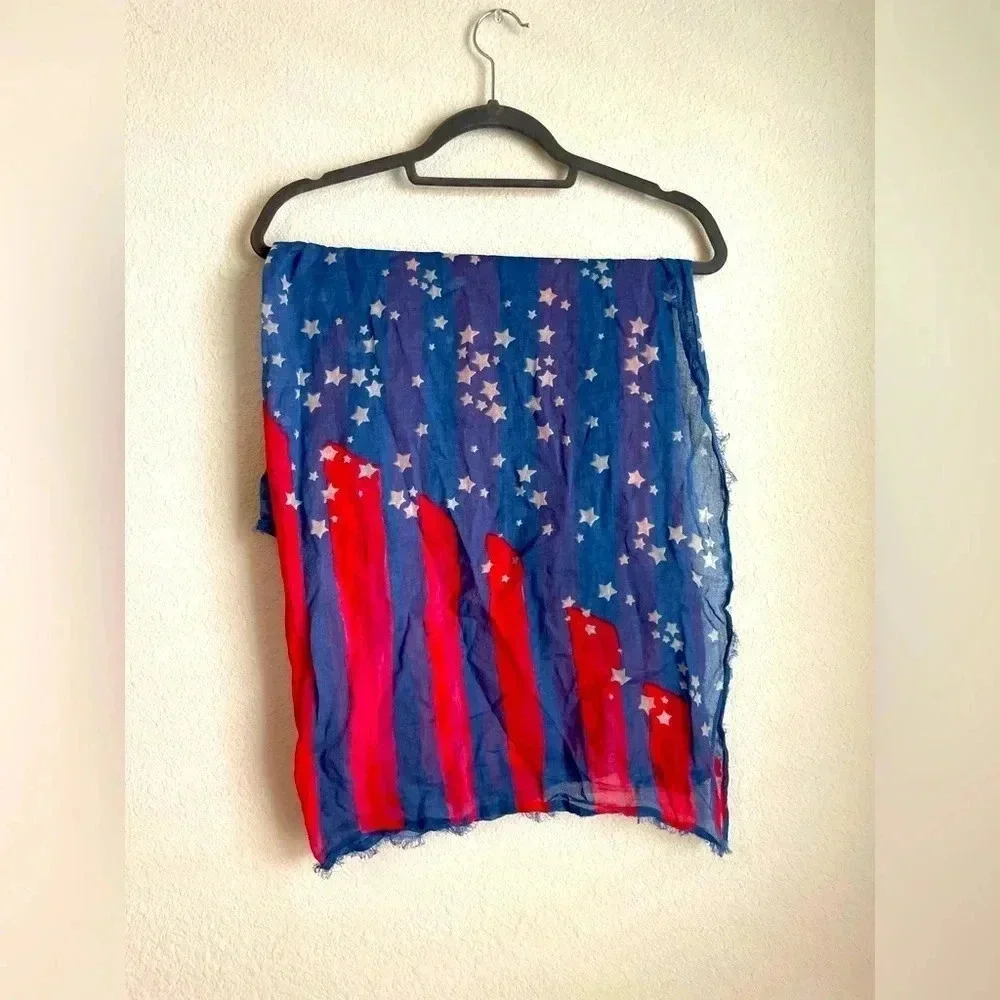 American Eagle red/blue and white flag scarf OS